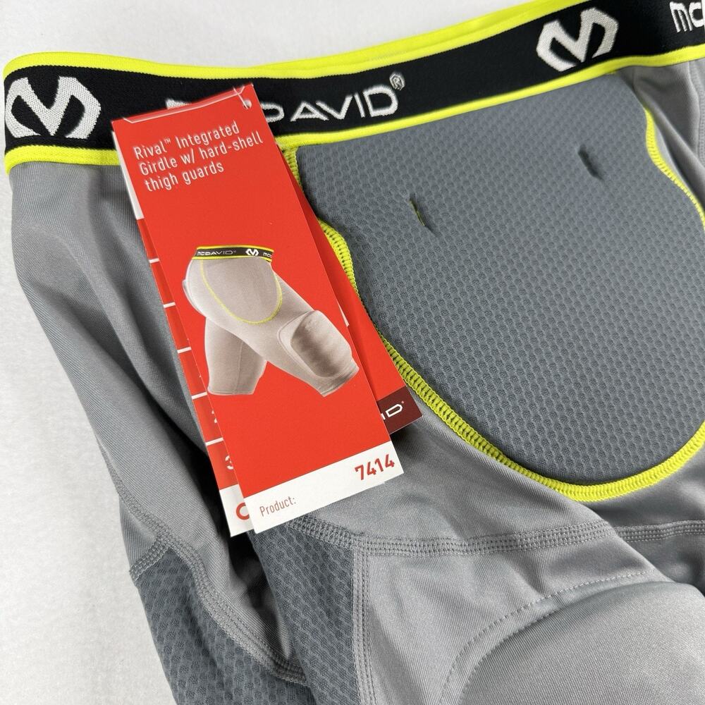 McDavid Rival Integrated Girdle Shorts Mens Small Gray Football Padded Thigh